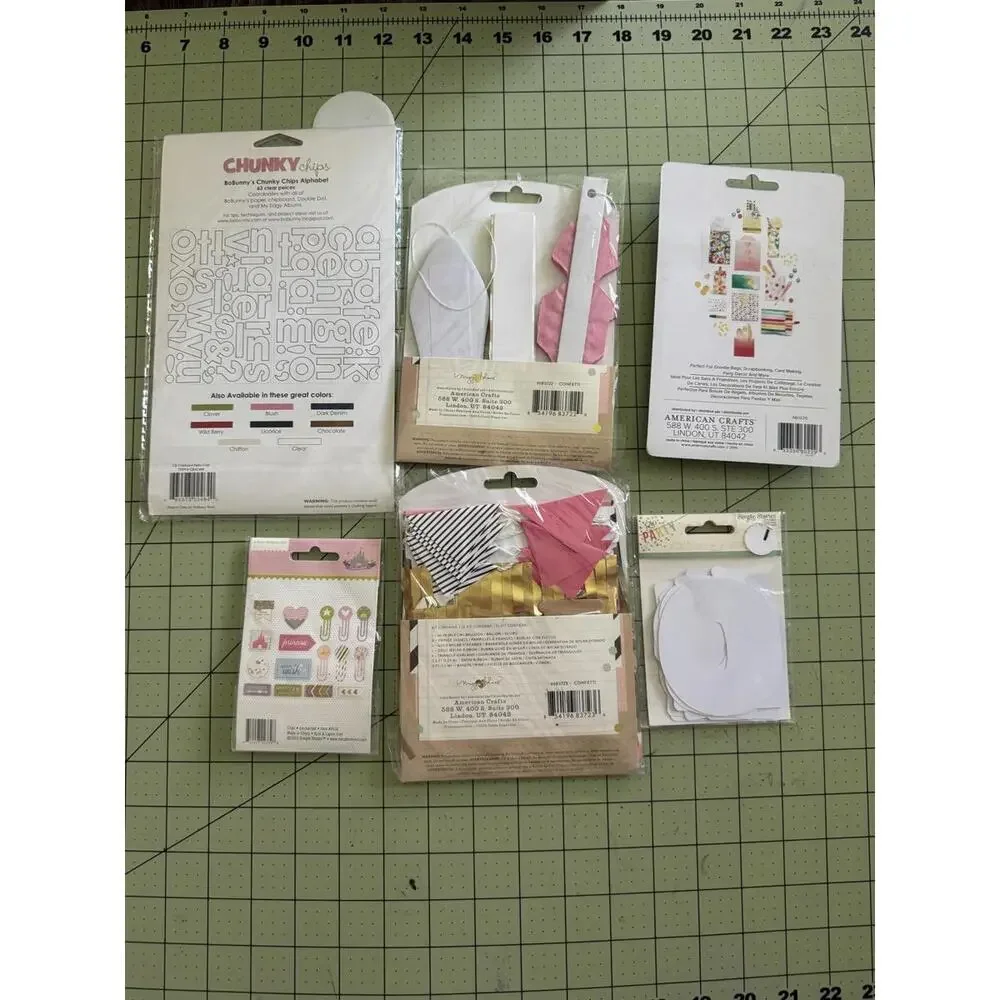 scrapbook craft bundle bo bunny chunky alpha party decor journaling‎ lot